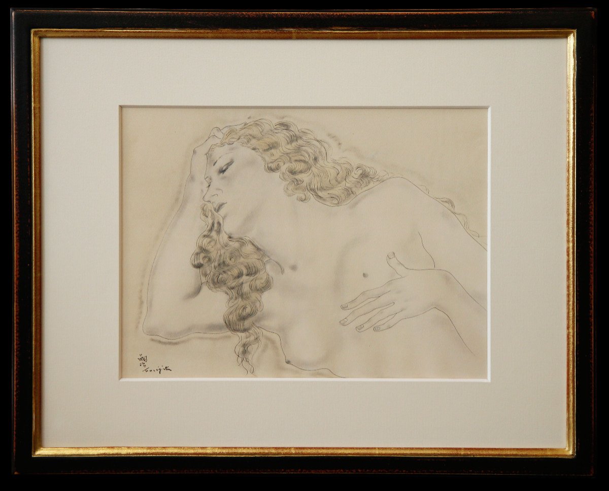 Tsuguharu Foujita (1886-1968) - The Sleeping Blonde, Circa 1930 - Heliogravure On Arches-photo-2