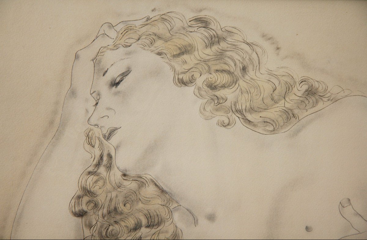 Tsuguharu Foujita (1886-1968) - The Sleeping Blonde, Circa 1930 - Heliogravure On Arches-photo-4