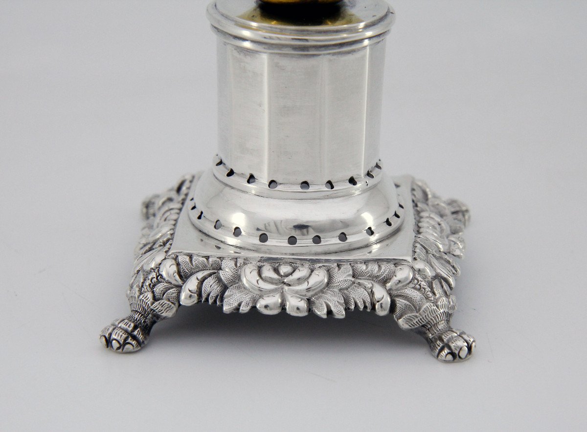 Mercury Toothpick Holder (paliteiro) In Partially Gilded Silver - Porto, Between 1853 And 1861-photo-5