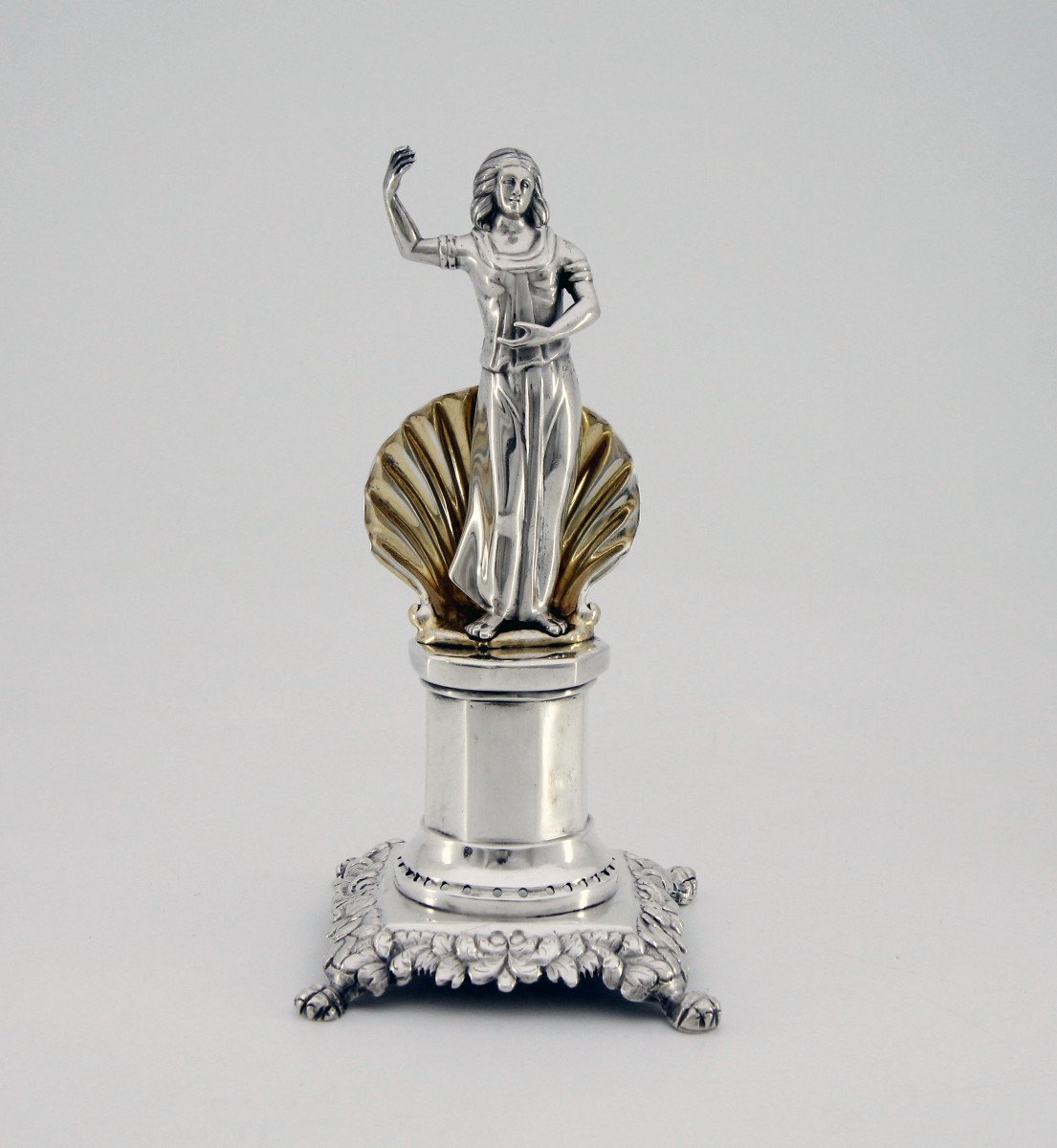 Toothpick Holder (paliteiro) Amphitrite In Partially Gilded Silver - Porto, 1853 - 1861-photo-2