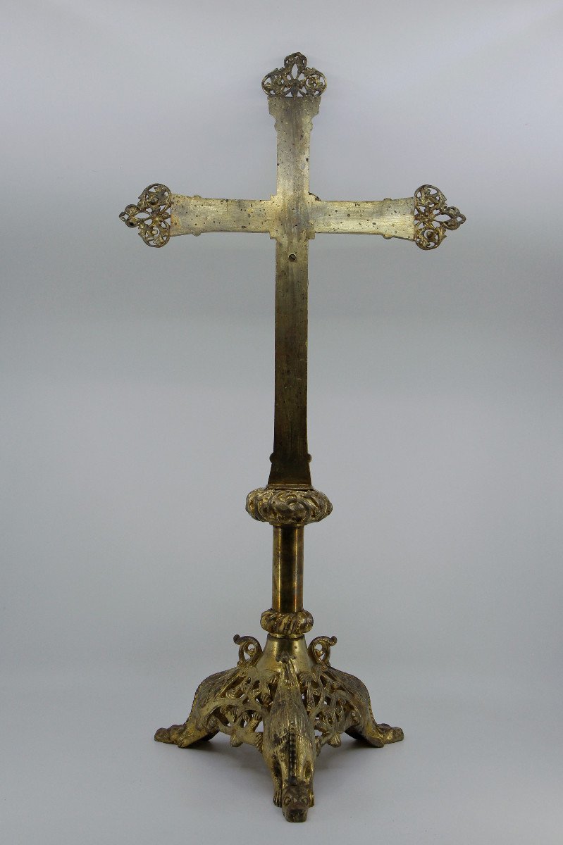 Complete Altar Decoration In Neo-roman Style By Poussielgue-rusand, Paris 1860-1880-photo-3