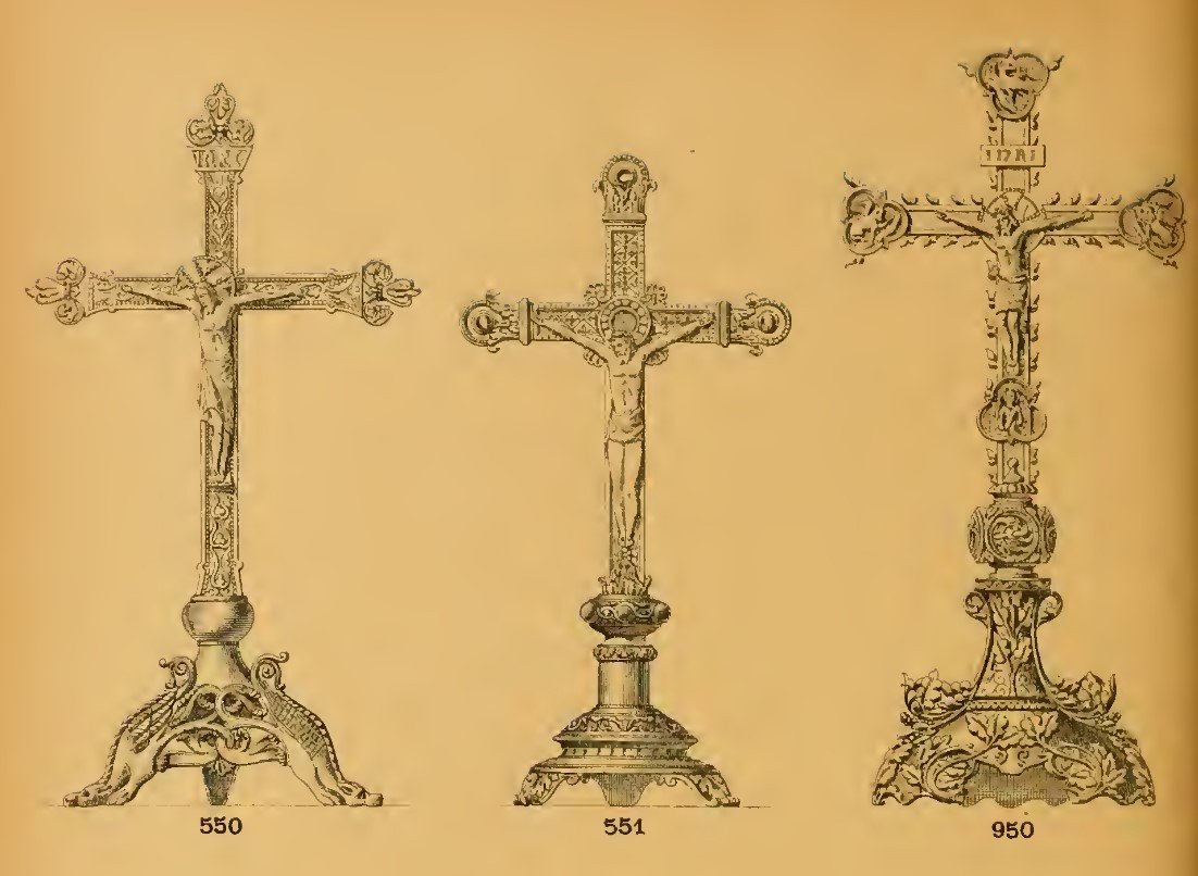 Garniture complète d'autel de style néo-roman par la maison Poussielgue-Rusand, Paris 1860-1880-photo-7