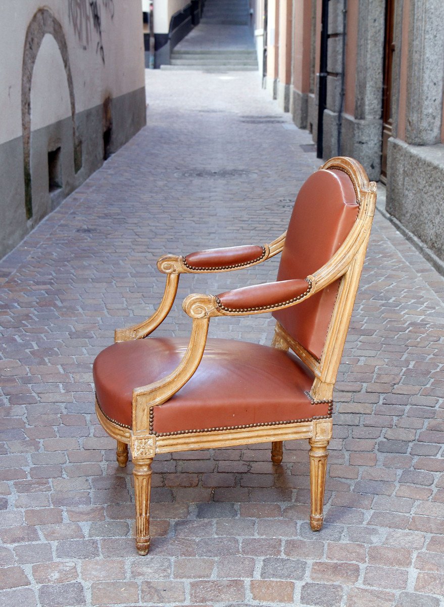 Grand fauteuil à la Reine - Fin de l'époque Louis XVI, vers 1785-photo-3