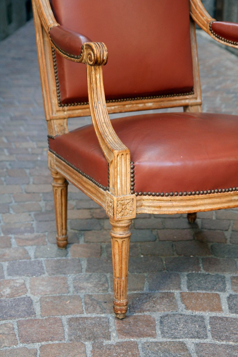 Grand fauteuil à la Reine - Fin de l'époque Louis XVI, vers 1785-photo-3