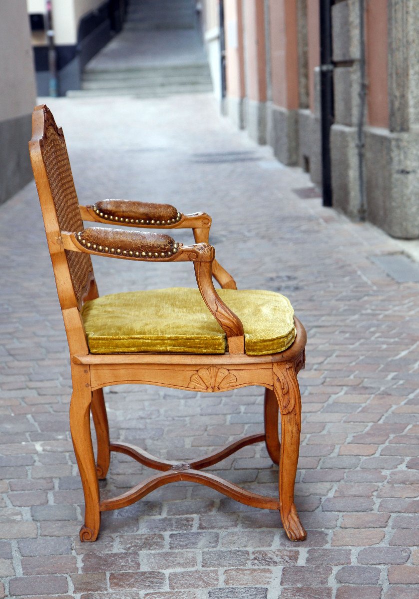 Regence Style Caned Office Chair - Antique Work, Restored-photo-2