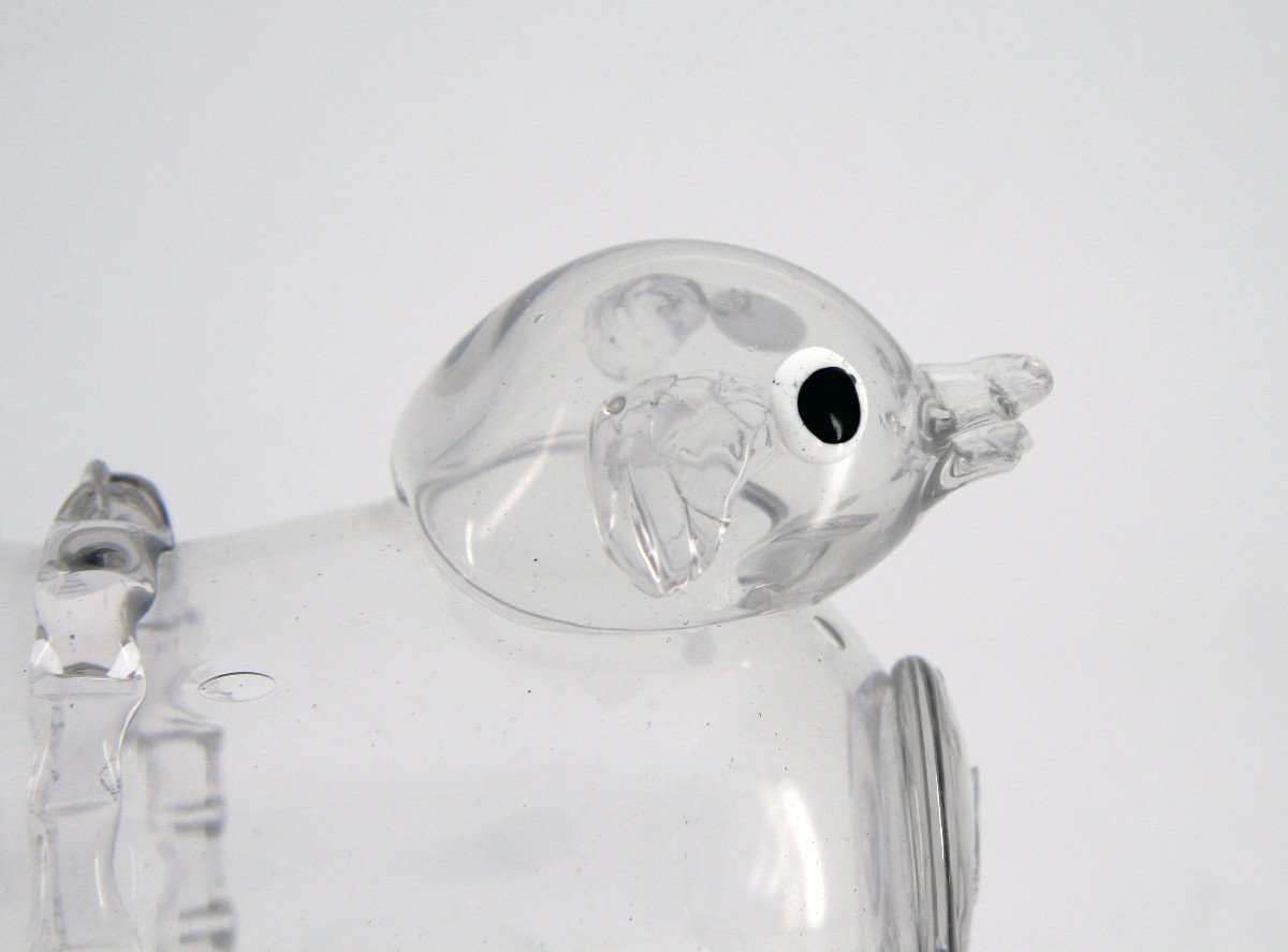 Schnapshund - Blown Clear Glass Brandy Bottle - Switzerland, Flühli, Late 18th Century-photo-6