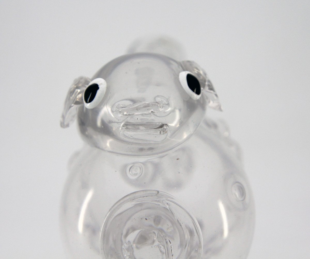 Schnapshund - Blown Clear Glass Brandy Bottle - Switzerland, Flühli, Late 18th Century-photo-7