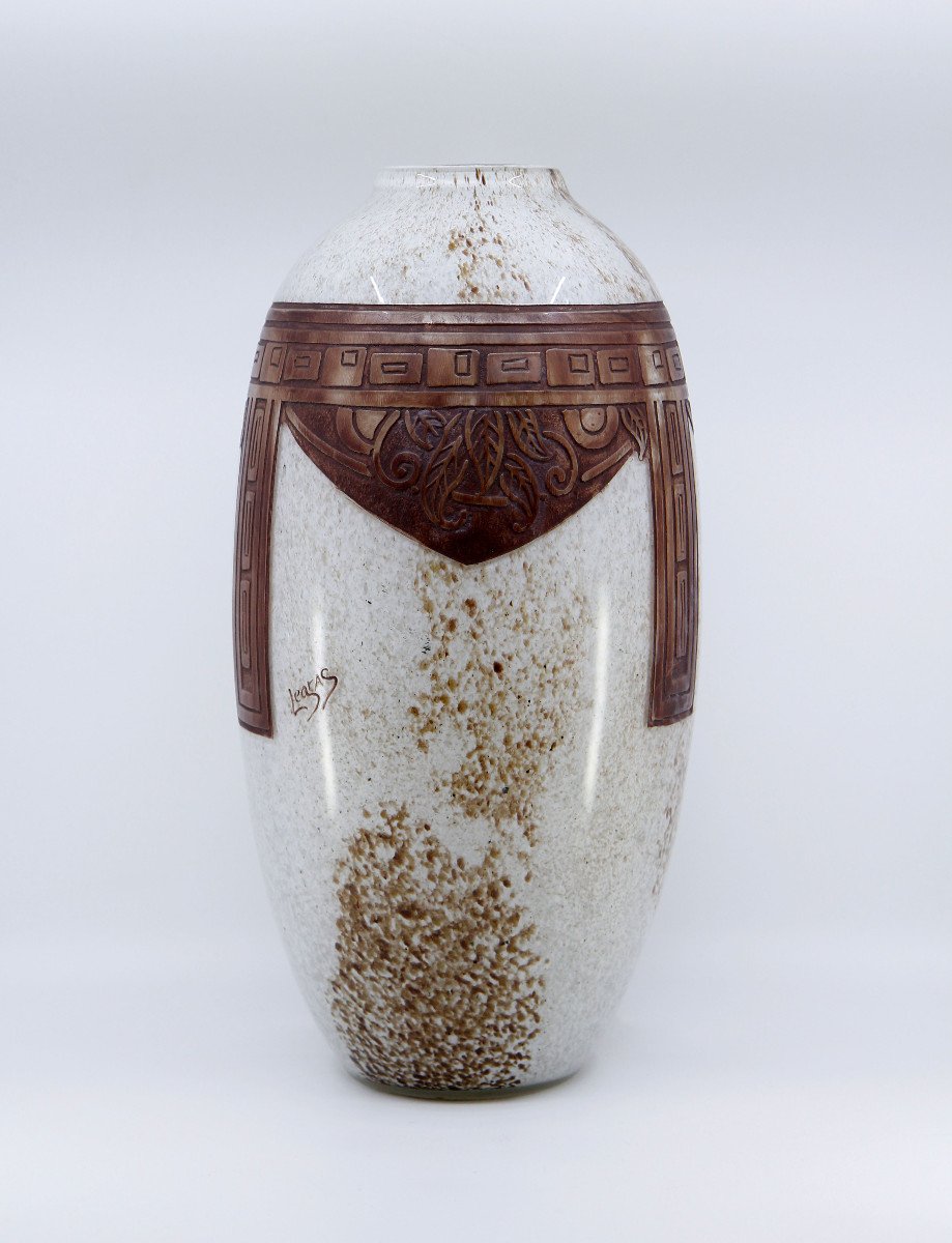 Grand vase ovoïde Art Déco signé Legras - vers 1925