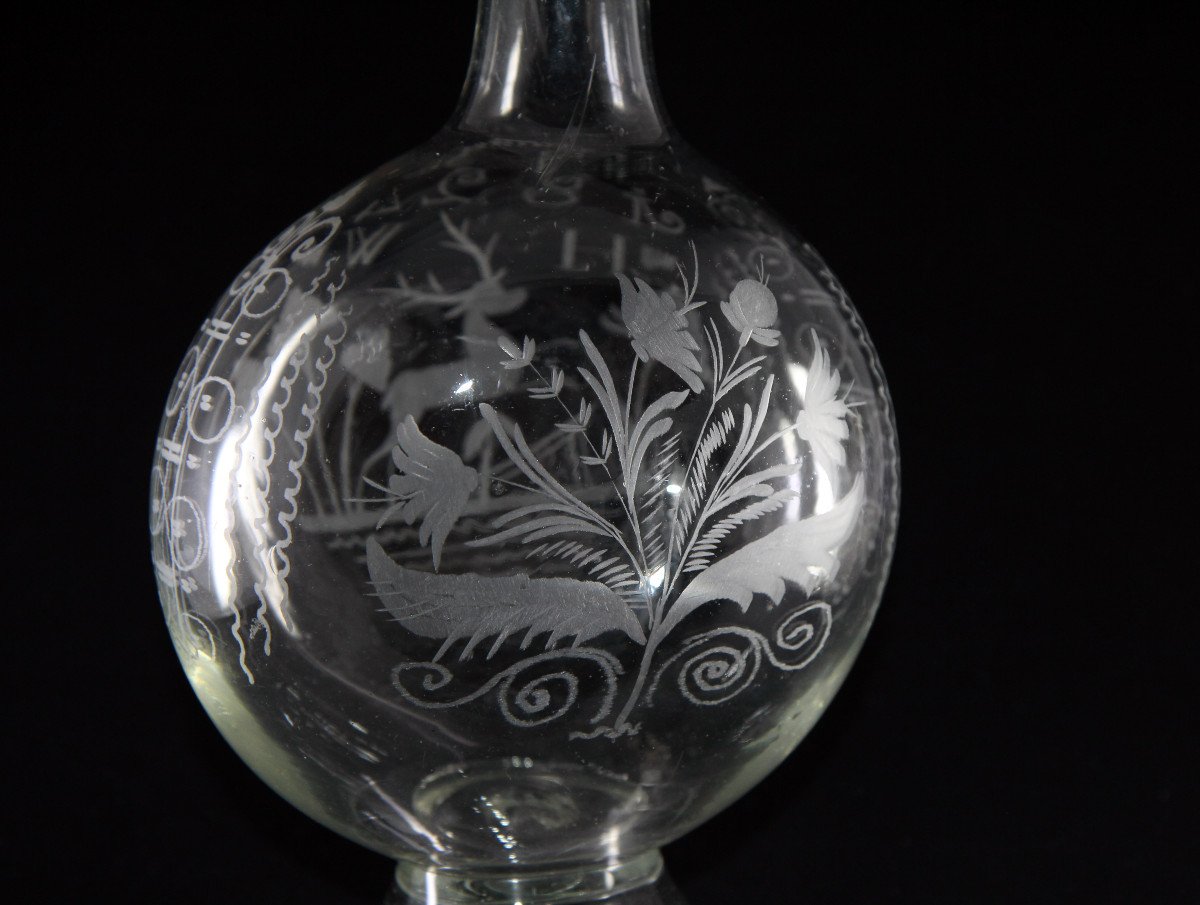 Kugelflasche - Spherical Bottle With Flattened Body - Switzerland, Flühli Glassworks, 1824-photo-4