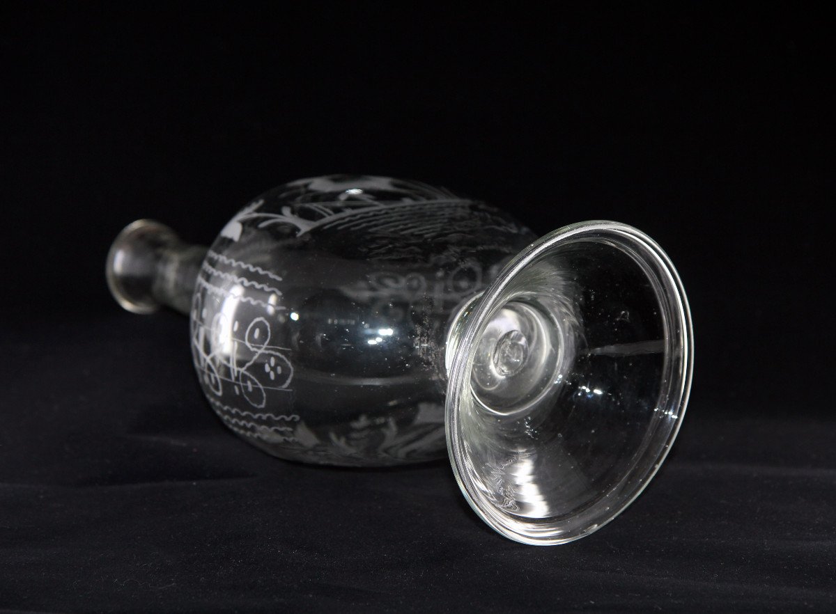 KUGELFLASCHE - Bouteille sphérique à corps aplati - Suisse, verreries de Flühli, 1824-photo-4