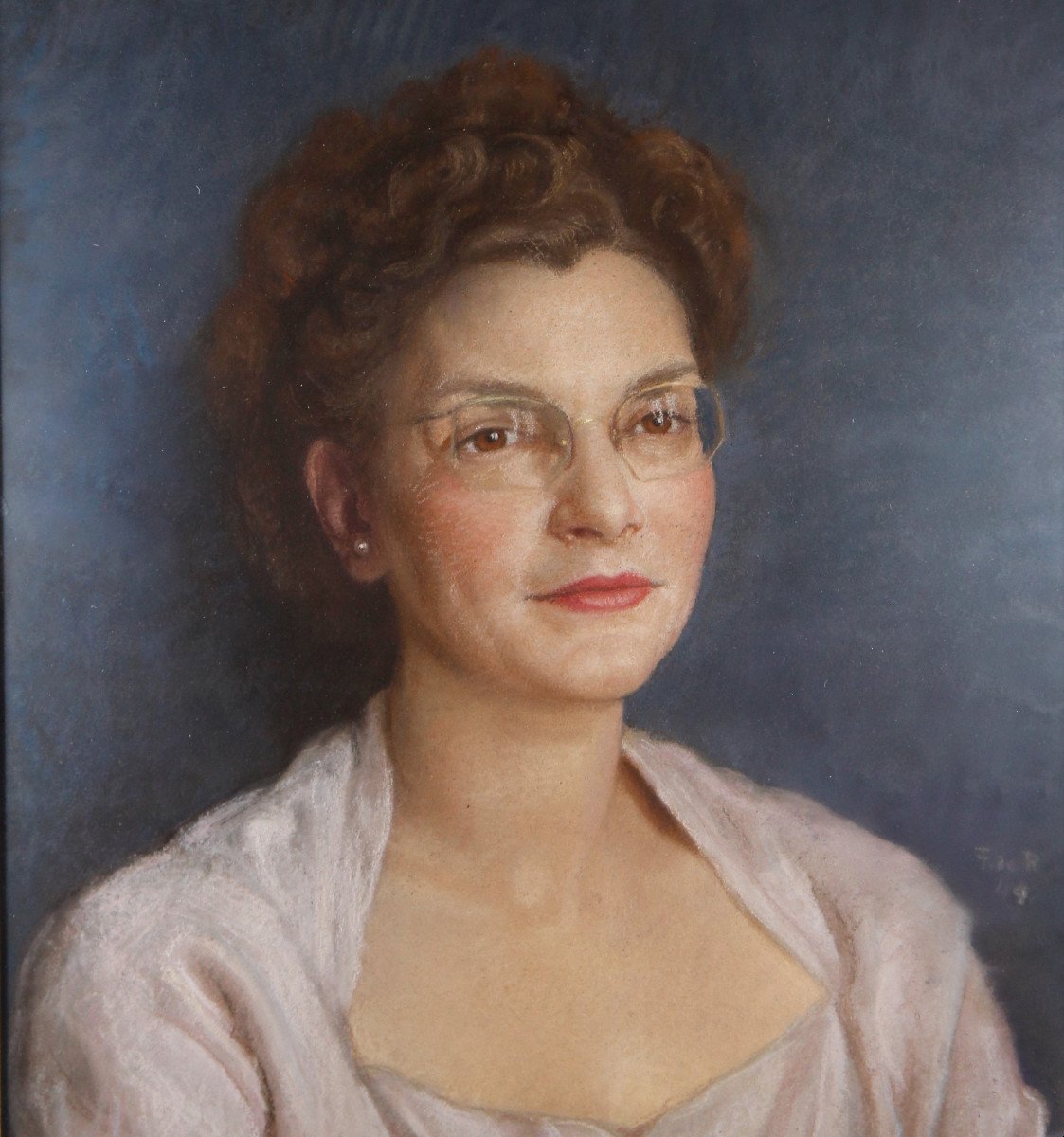 Fran&ccedil;ois de RIBAUPIERRE (1886-1981), Portrait de femme, pastel sign&eacute; et dat&eacute; 1949-photo-3