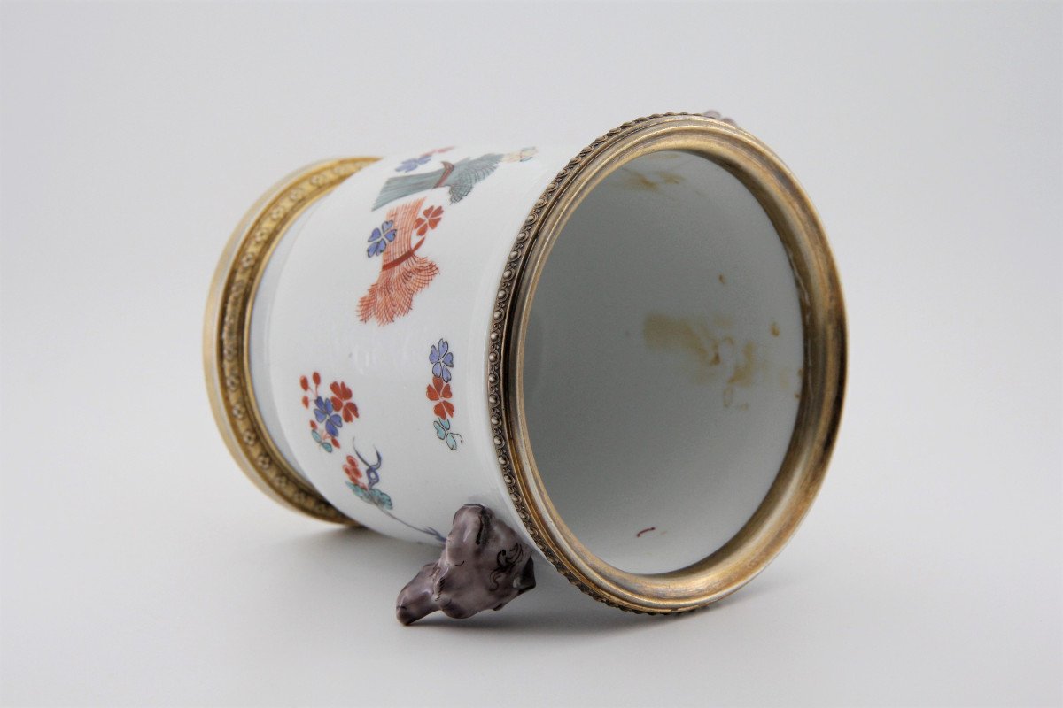 18th Century Chantilly Style Cooling Bucket, Samson Porcelain Mounted In Vermeil By Risler Et Carré, Late 19th Century-photo-5