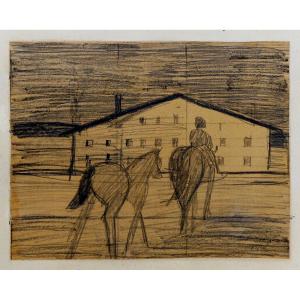 Albert Schnyder (1898-1989), The Return Of The Foal, 1957 - Original Drawing