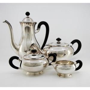 Solid Silver Tea And Coffee Service, La Suisse Model, Jezler, Schaffhausen Ca 1960