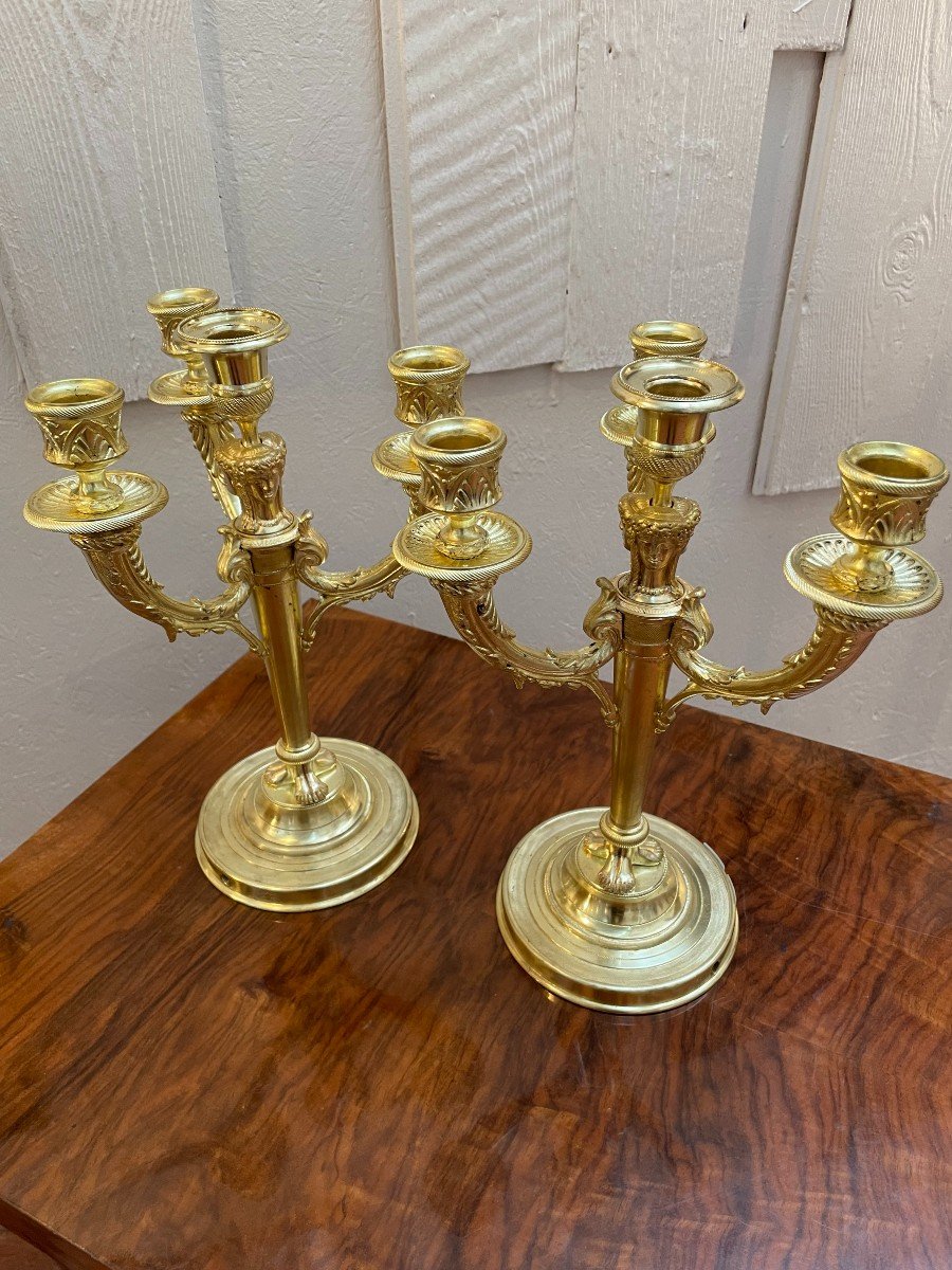 Caryatid Candlesticks Signed A.marionnet Paris-photo-2