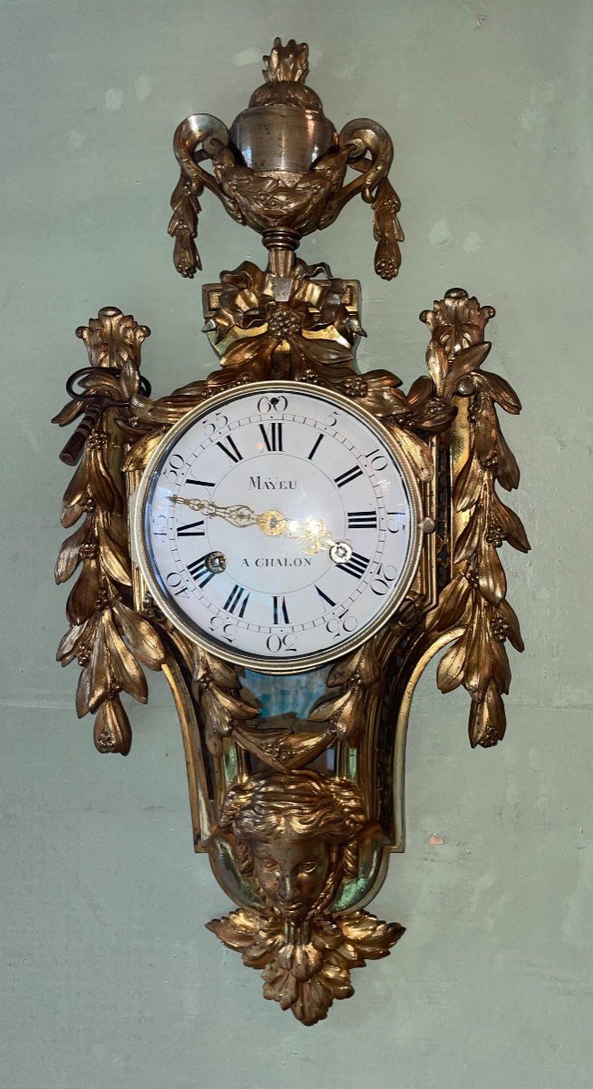 Louis XVI Cartel With Mayeu Verge Escapement In Chalon-photo-4