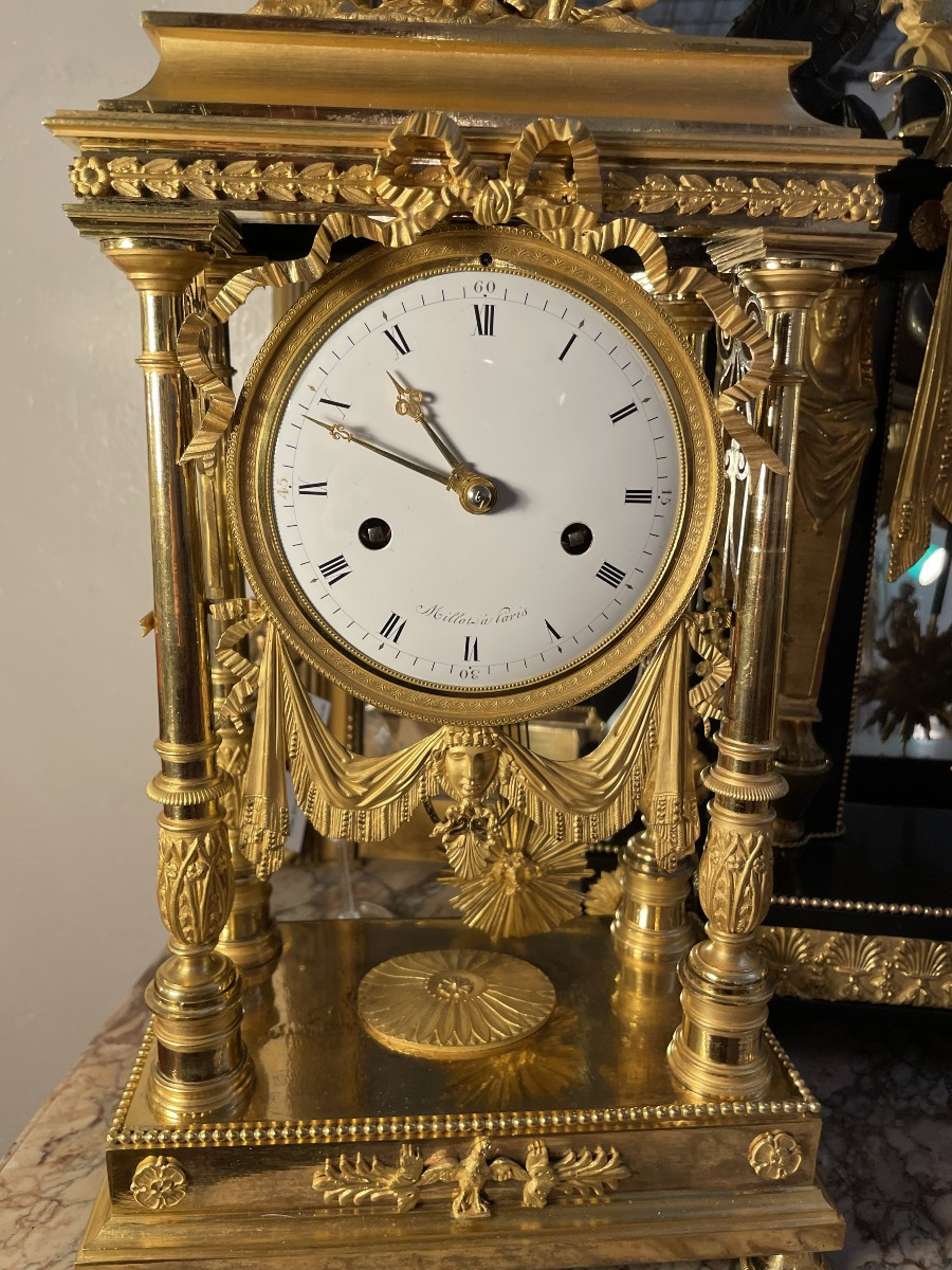 Late 18th Century Directoire Period Clock, Height 50.-photo-3