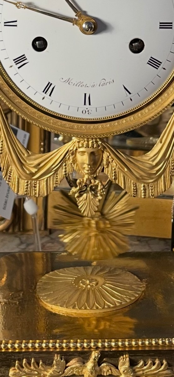 Late 18th Century Directoire Period Clock, Height 50.-photo-3