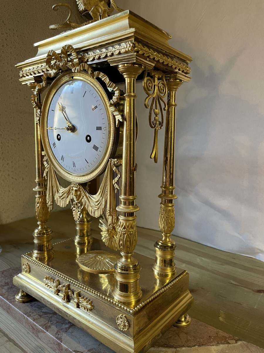 Late 18th Century Directoire Period Clock, Height 50.-photo-4