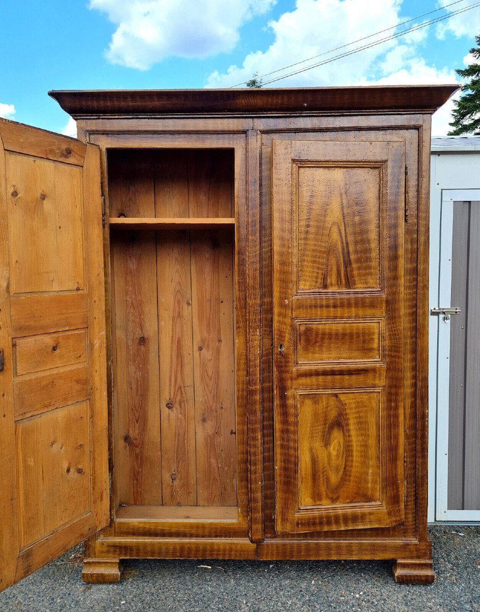 Franc Comtoise Wardrobe 18th Century Lacquered In Faux Wood-photo-4