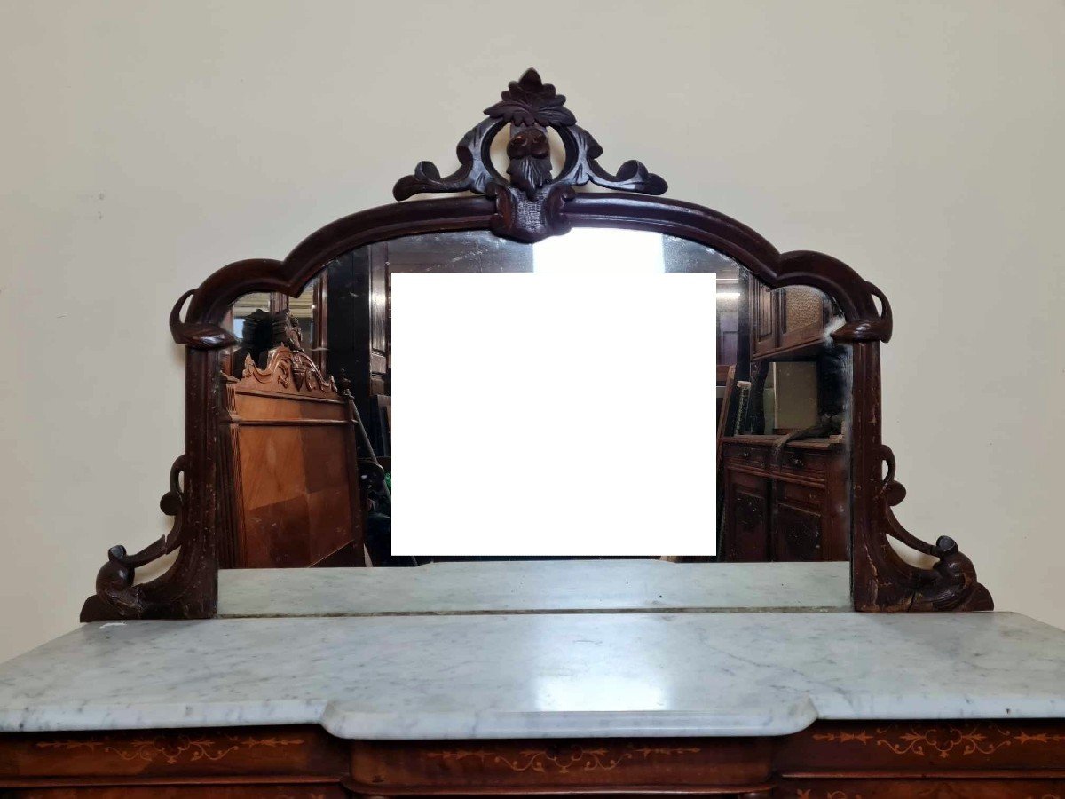 Napoleon III Period Projection Sideboard In Walnut And Marquetry-photo-7