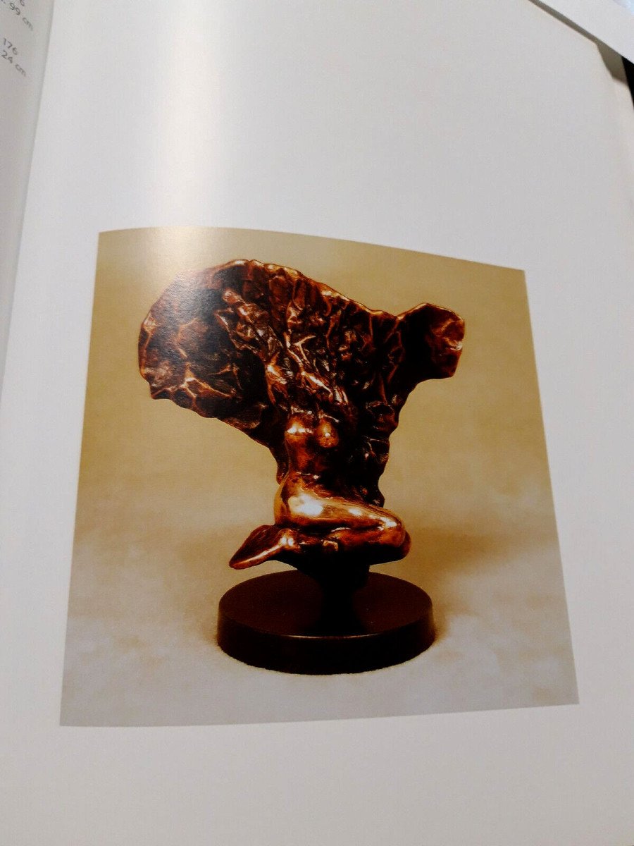 Nizam-güner: Rare Bronze With Patina Medal Entitled "the Flame" (tension Number 176) Signed-photo-7