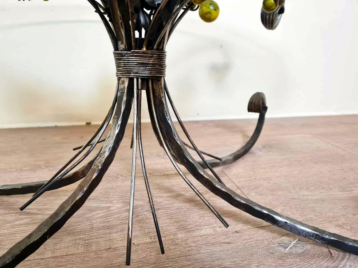 Robert Goossens (after): Superb Coffee Table With Scrolls And Foliage-photo-1