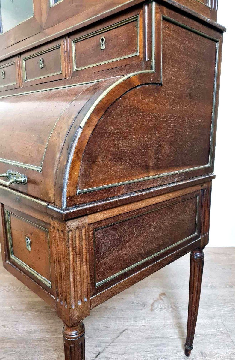 Magnificent Louis XVI Period Cylinder Desk In Solid Cuban Mahogany Circa 1760-photo-3