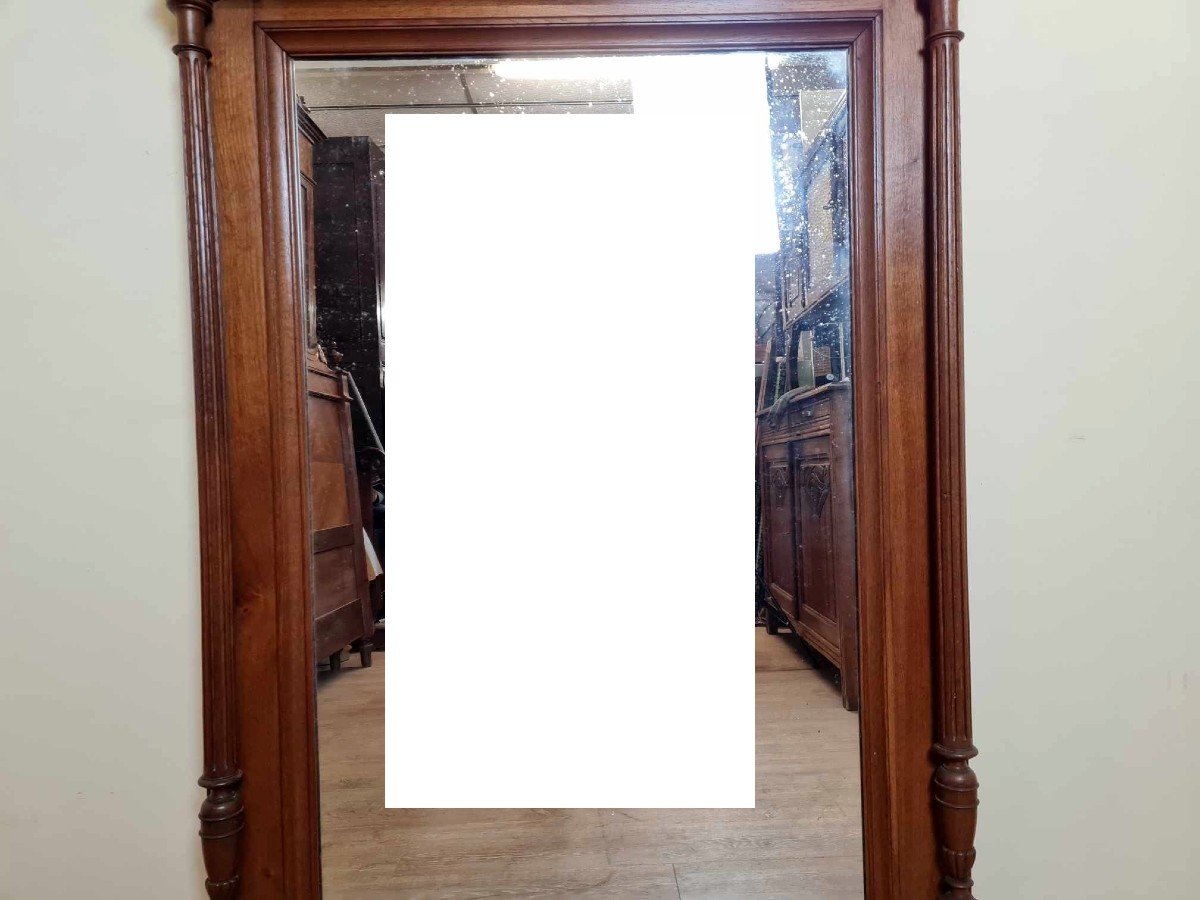 Large Renaissance Style Oak Mirror -photo-2