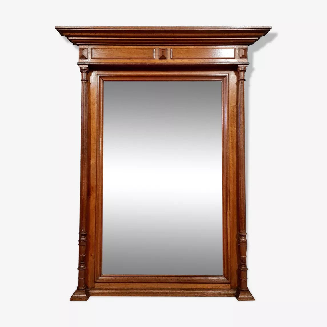 Large Renaissance Style Oak Mirror 