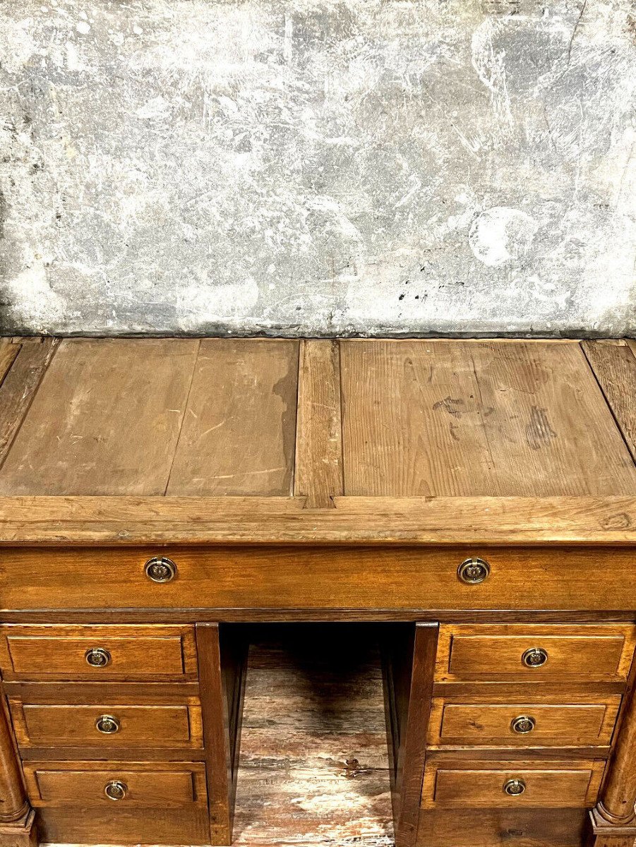 Empire Style Pedestal Counter Desk In Blond Mahogany -photo-6