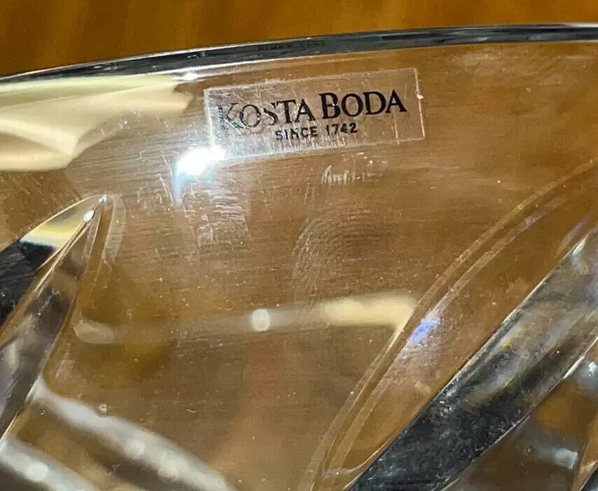 Kosta Boda: Stamped Crystal Fruit Bowl-photo-3