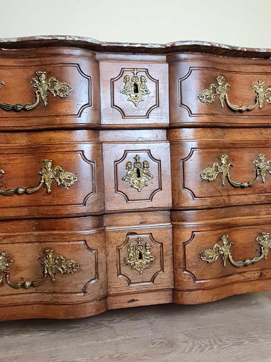 Arbalette Commode Louis XIV Period In Solid Walnut-photo-1