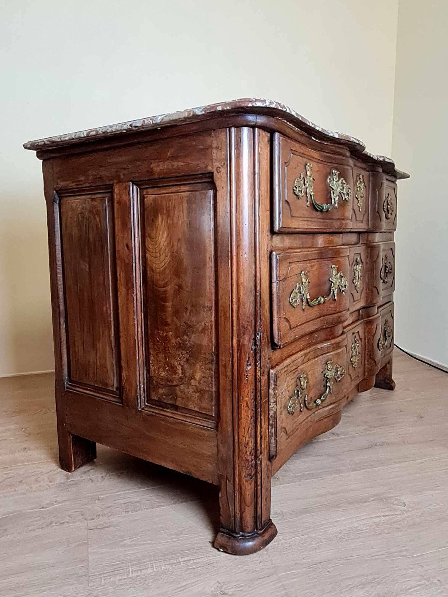 Arbalette Commode Louis XIV Period In Solid Walnut-photo-4