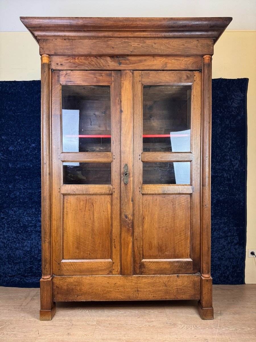 Empire Period Bookcase In Blond Walnut -photo-1