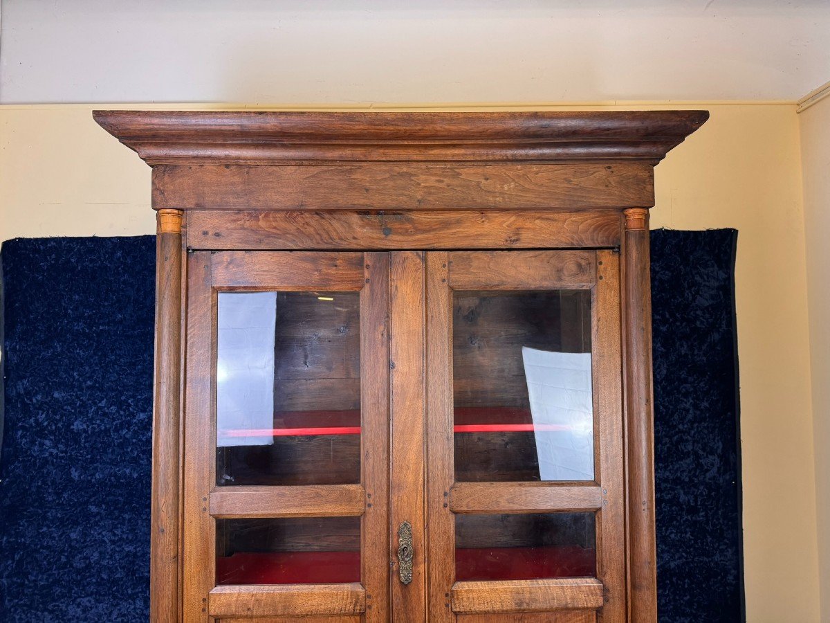 Empire Period Bookcase In Blond Walnut -photo-2