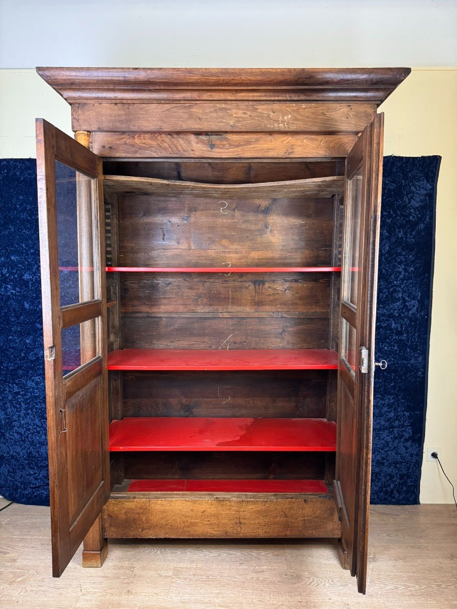 Empire Period Bookcase In Blond Walnut -photo-3