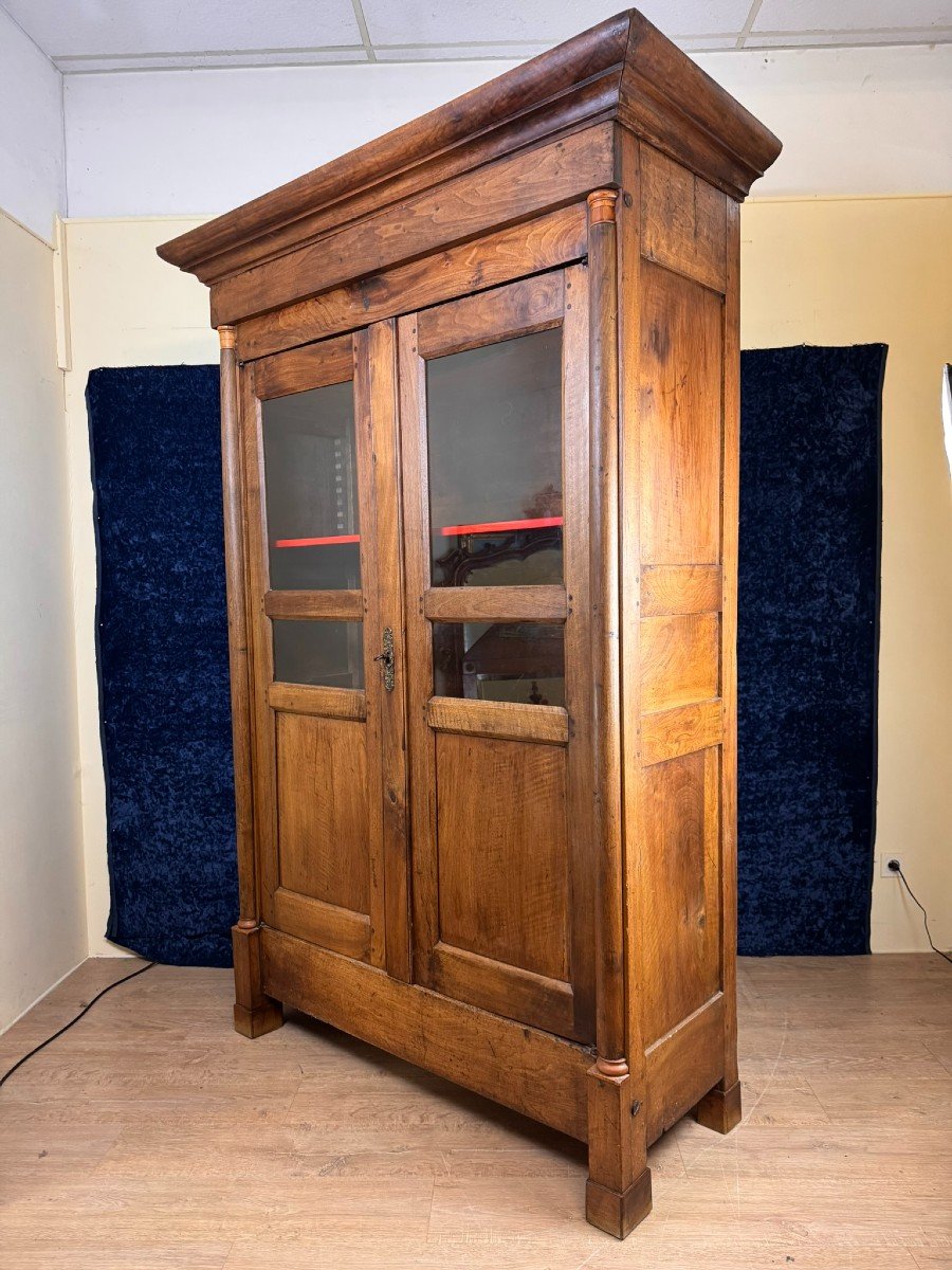 Empire Period Bookcase In Blond Walnut -photo-5