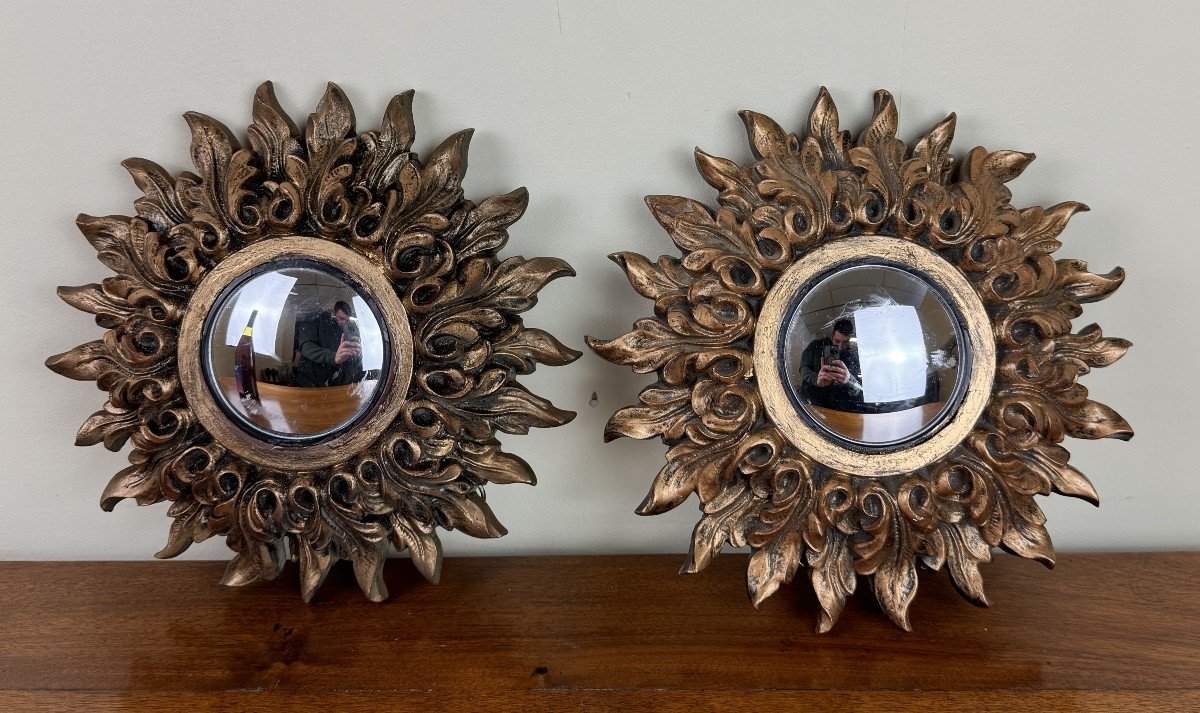 Pair Of Witch Mirrors Model With Feathers  