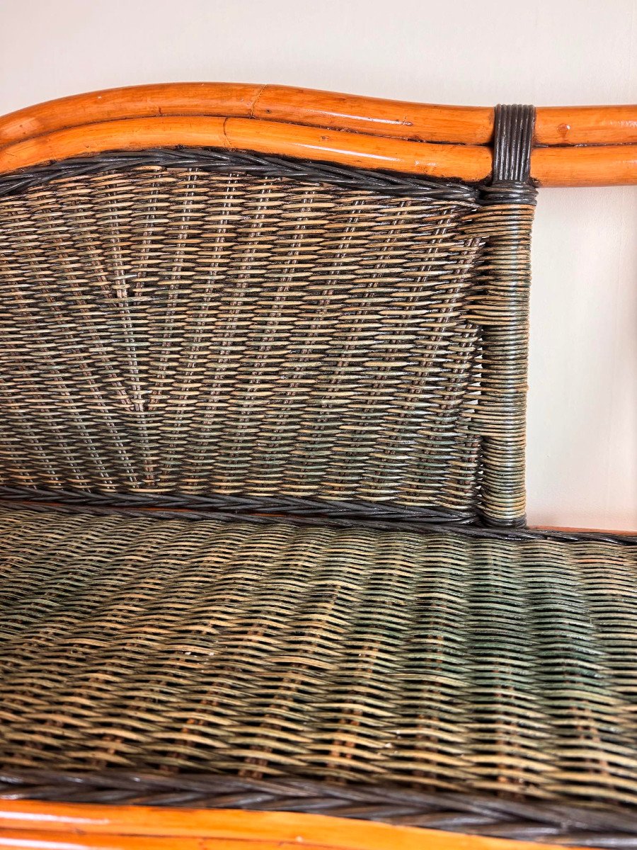 Vintage Rattan And Wicker Shelf -photo-4