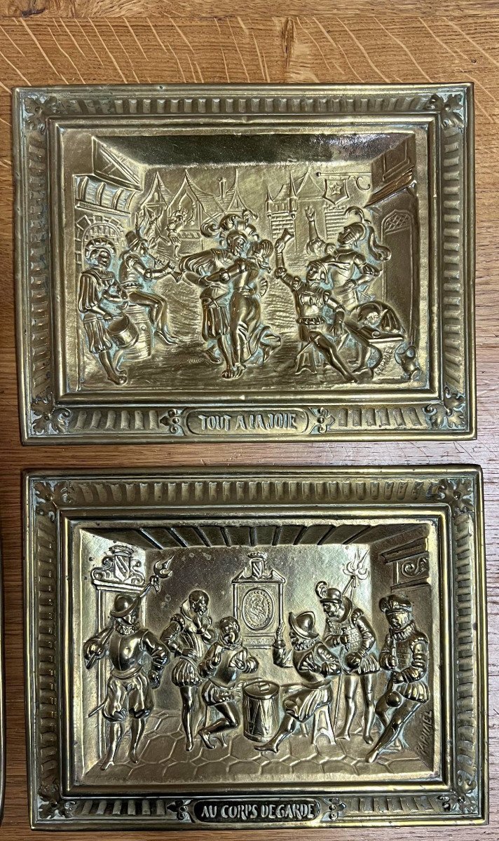 Série De Bas Relief En Cuivre Repoussé époque Napoléon III-photo-1