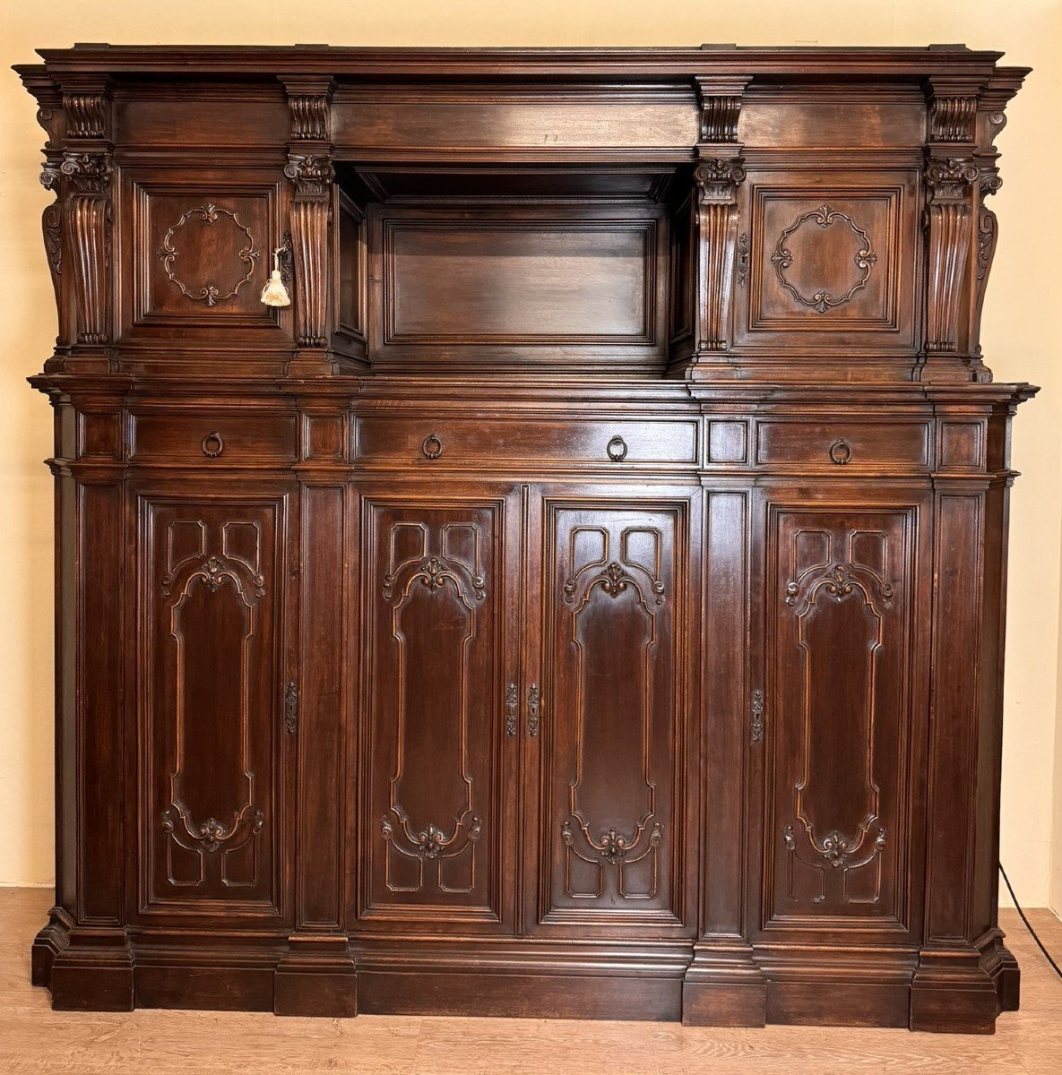  Important Renaissance Style Notary Cabinet In Walnut-photo-1