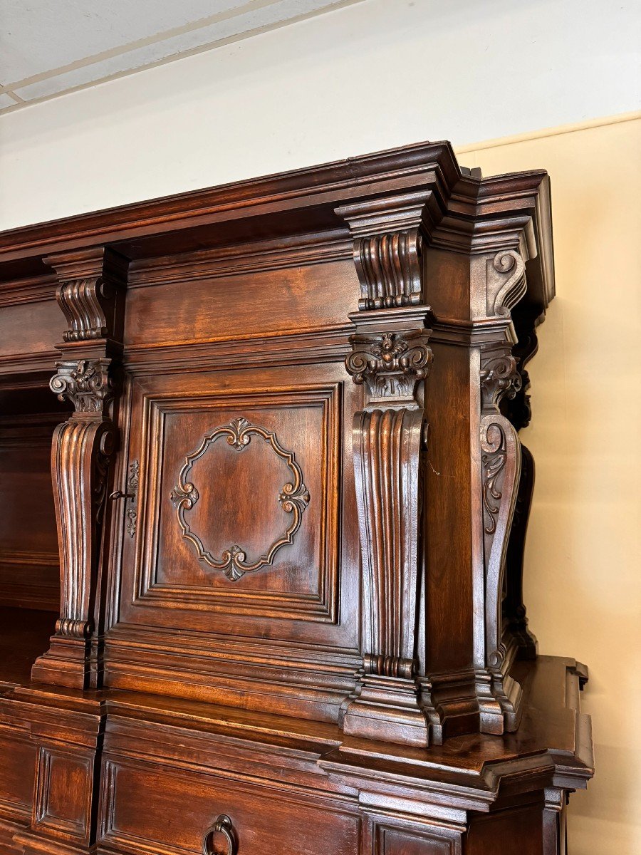  Important Renaissance Style Notary Cabinet In Walnut-photo-2