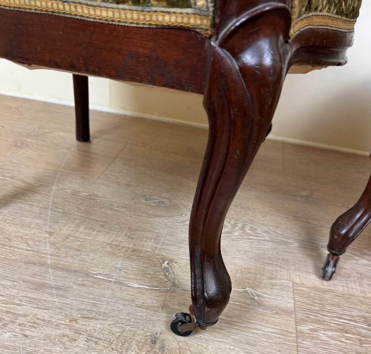 Pair Of Louis XV Style Armchairs In Mahogany 19th Century-photo-6