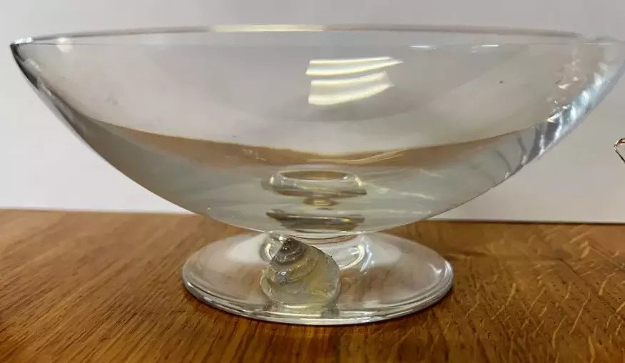 Daum: Crystal Caviar Cup With A Glass Paste Snail 