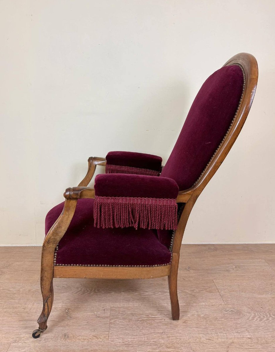 Voltaire Armchair With Rack 19th Century In Walnut -photo-6