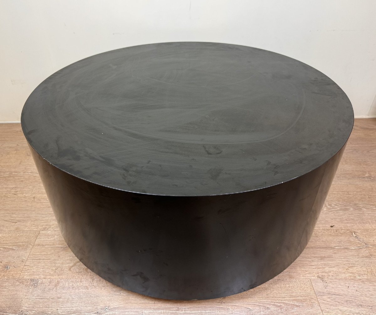 Grande Table Basse Forme Tambour Design Moderniste-photo-1