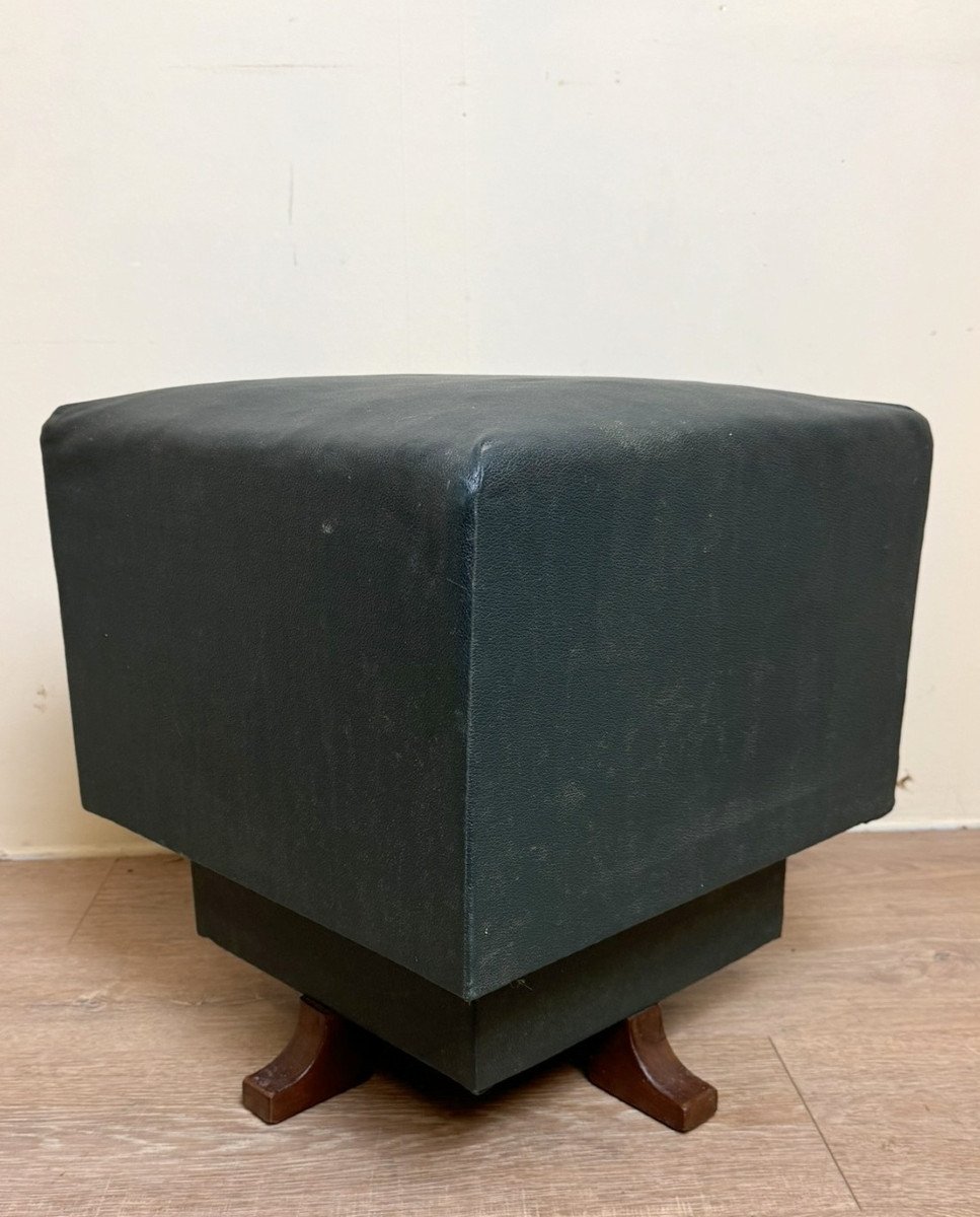 Designer Swivel Leather Stool-photo-1