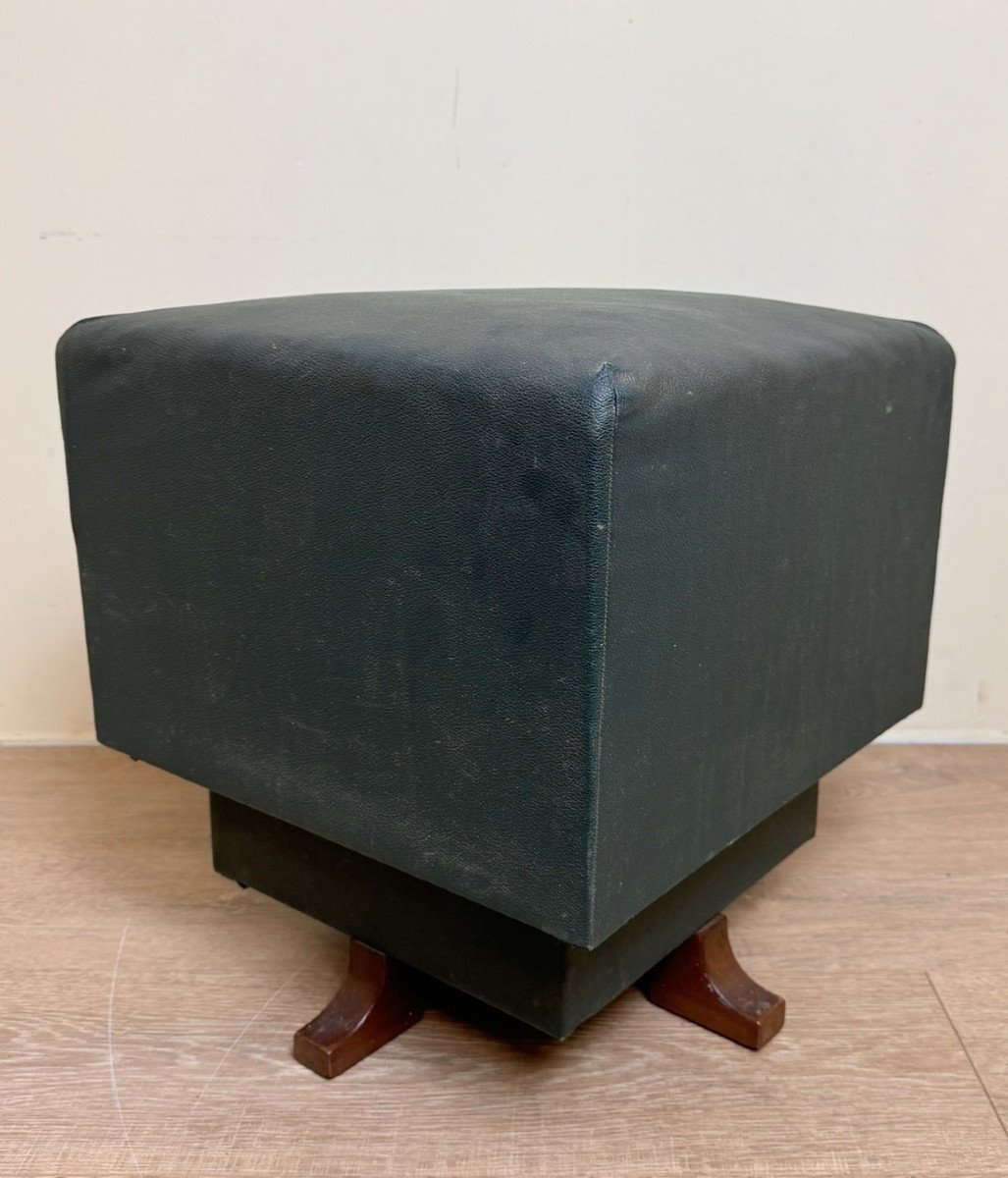 Designer Swivel Leather Stool-photo-2