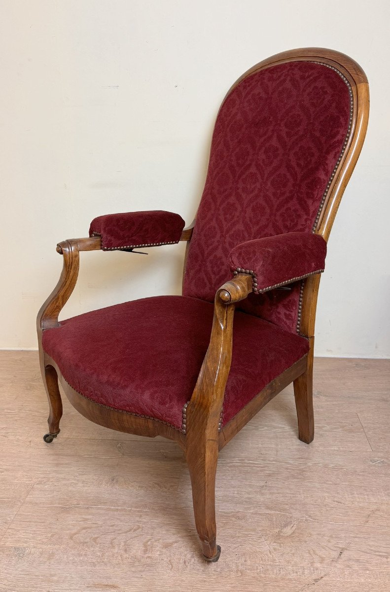 Paire De Fauteuils époque Louis Philippe A Crémaillères-photo-4